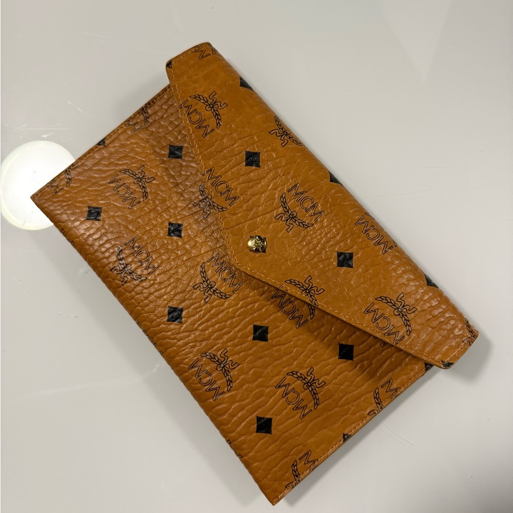 MCM Cognac Visetos Pouch or Clutch - Picture 4 of 17